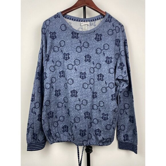 Harry Potter Wizarding World Blue Novelty Soft Sweater with Drawstring Size XL - Picture 1 of 6